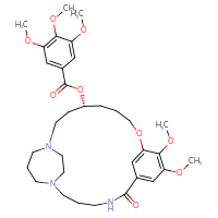 Chemical structure of (16R)-9,10-dimethoxy-6-oxo-12-oxa-1,5,19-triazatricyclo[17.3.2.1⁷,¹¹]pentacosa-7,9,11(25)-trien-16-yl 3,4,5-trimethoxybenzoate - CSSB20591796765