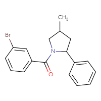 Chemical structure of 1-(3-bromobenzoyl)-4-methyl-2-phenylpyrrolidine - CSSB02073962324