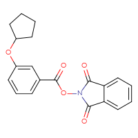Chemical structure of 1,3-dioxo-2,3-dihydro-1H-isoindol-2-yl 3-(cyclopentyloxy)benzoate - CSSB00116223696