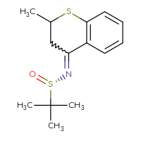 Chemical structure of (S)-2-methyl-N-(2-methyl-3,4-dihydro-2H-1-benzothiopyran-4-ylidene)propane-2-sulfinamide - CSSB21332858416