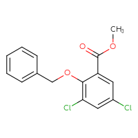 Chemical structure of methyl 2-(benzyloxy)-3,5-dichlorobenzoate - CSSB00034276111
