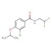 Chemical structure of 3-chloro-N-(2,2-difluoroethyl)-4-(propan-2-yloxy)benzamide - CSSB06504525997