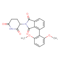 Chemical structure of 4-(2,6-dimethoxyphenyl)-2-(2,6-dioxopiperidin-3-yl)-2,3-dihydro-1H-isoindole-1,3-dione - CSSB06582914774