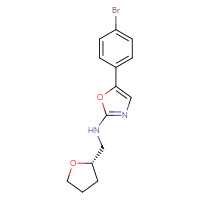 Chemical structure of 5-(4-bromophenyl)-N-{[(2S)-oxolan-2-yl]methyl}-1,3-oxazol-2-amine - CSSB21495904670