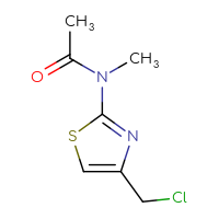 Chemical structure of N-[4-(chloromethyl)-1,3-thiazol-2-yl]-N-methylacetamide - CSSB00000053947