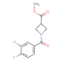 Chemical structure of methyl 1-(3-chloro-4-fluorobenzoyl)azetidine-3-carboxylate - CSSB02006120706