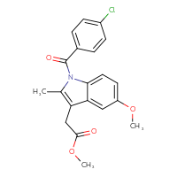 Chemical structure of methyl 2-[1-(4-chlorobenzoyl)-5-methoxy-2-methyl-1H-indol-3-yl]acetate - CSSB00016988800