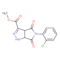Chemical structure of methyl 5-(2-chlorophenyl)-4,6-dioxo-1H,3aH,4H,5H,6H,6aH-pyrrolo[3,4-c]pyrazole-3-carboxylate - CSSB00121719777