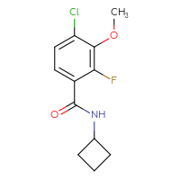 Chemical structure of 4-chloro-N-cyclobutyl-2-fluoro-3-methoxybenzamide - CSSB06480369534