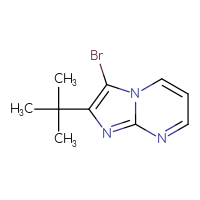 Chemical structure of 3-bromo-2-tert-butylimidazo[1,2-a]pyrimidine - CSSB00009820879