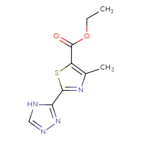 Chemical structure of ethyl 4-methyl-2-(4H-1,2,4-triazol-3-yl)-1,3-thiazole-5-carboxylate - CSSB00011827987