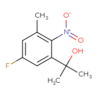 Chemical structure of 2-(5-fluoro-3-methyl-2-nitrophenyl)propan-2-ol - CSSB21246598305