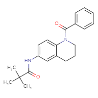 Chemical structure of N-(1-benzoyl-1,2,3,4-tetrahydroquinolin-6-yl)-2,2-dimethylpropanamide - CSSB00160619672