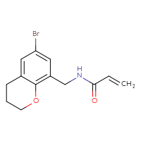 Chemical structure of N-[(6-bromo-3,4-dihydro-2H-1-benzopyran-8-yl)methyl]prop-2-enamide - CSSB21332069025