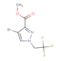 Chemical structure of methyl 4-bromo-1-(2,2,2-trifluoroethyl)-1H-pyrazole-3-carboxylate - CSSB00011161928