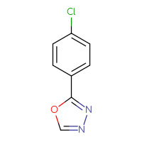 Chemical structure of 2-(4-chlorophenyl)-1,3,4-oxadiazole - CSSB00000007827