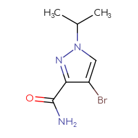 Chemical structure of 4-bromo-1-(propan-2-yl)-1H-pyrazole-3-carboxamide - CSSB00113885668