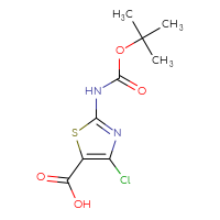 Chemical structure of 2-{[(tert-butoxy)carbonyl]amino}-4-chloro-1,3-thiazole-5-carboxylic acid - CSSB00010419867