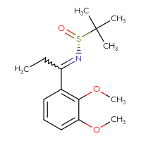 Chemical structure of (R)-N-[1-(2,3-dimethoxyphenyl)propylidene]-2-methylpropane-2-sulfinamide - CSSB21332859641