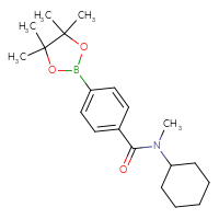 Chemical structure of N-cyclohexyl-N-methyl-4-(4,4,5,5-tetramethyl-1,3,2-dioxaborolan-2-yl)benzamide - CSSB02533503348