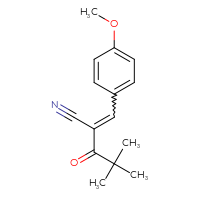 Chemical structure of 2-[(4-methoxyphenyl)methylidene]-4,4-dimethyl-3-oxopentanenitrile - CSSB00025730560