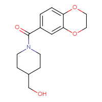 Chemical structure of [1-(2,3-dihydro-1,4-benzodioxine-6-carbonyl)piperidin-4-yl]methanol - CSSB00016992893