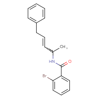 Chemical structure of 2-bromo-N-(5-phenylpent-3-en-2-yl)benzamide - CSSB15367664790