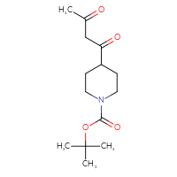 Chemical structure of tert-butyl 4-(3-oxobutanoyl)piperidine-1-carboxylate - CSSB00010253406