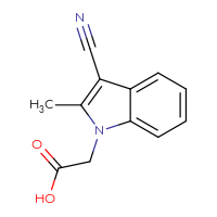 Chemical structure of 2-(3-cyano-2-methyl-1H-indol-1-yl)acetic acid - CSSB00000015716