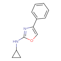 Chemical structure of N-cyclopropyl-4-phenyl-1,3-oxazol-2-amine - CSSB00010775228
