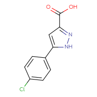Chemical structure of 5-(4-chlorophenyl)-1H-pyrazole-3-carboxylic acid - CSSB00102525076