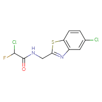 Chemical structure of 2-chloro-N-[(5-chloro-1,3-benzothiazol-2-yl)methyl]-2-fluoroacetamide - CSSB21332121642