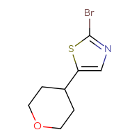 Chemical structure of 2-bromo-5-(oxan-4-yl)-1,3-thiazole - CSSB00021534722