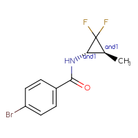 Chemical structure of rac-4-bromo-N-[(1R,3R)-2,2-difluoro-3-methylcyclopropyl]benzamide - CSSB21432542946