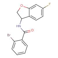 Chemical structure of 2-bromo-N-(6-fluoro-2,3-dihydro-1-benzofuran-3-yl)benzamide - CSSB01041872665