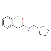 Chemical structure of 2-(2-chlorophenyl)-N-(cyclopentylmethyl)acetamide - CSSB01997957279