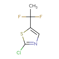 Chemical structure of 2-chloro-5-(1,1-difluoroethyl)-1,3-thiazole - CSSB02495365962