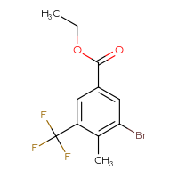 Chemical structure of ethyl 3-bromo-4-methyl-5-(trifluoromethyl)benzoate - CSSB03219875559