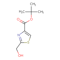 Chemical structure of tert-butyl 2-(hydroxymethyl)-1,3-thiazole-4-carboxylate - CSSB00010191769