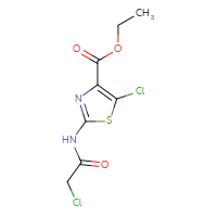 Chemical structure of ethyl 5-chloro-2-(2-chloroacetamido)-1,3-thiazole-4-carboxylate - CSSB21531615044