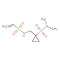 Chemical structure of 1-(ethenesulfonamidomethyl)-N,N-dimethylcyclopropane-1-sulfonamide - CSSB21332165649