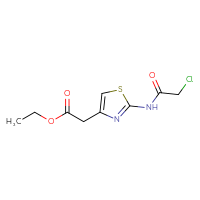 Chemical structure of ethyl 2-[2-(2-chloroacetamido)-1,3-thiazol-4-yl]acetate - CSSB00000261087