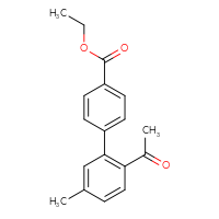 Chemical structure of ethyl 2'-acetyl-5'-methyl-[1,1'-biphenyl]-4-carboxylate - CSSB06584247004