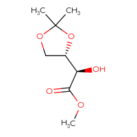 Chemical structure of methyl (2R)-2-[(4S)-2,2-dimethyl-1,3-dioxolan-4-yl]-2-hydroxyacetate - CSSB00015913563