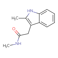 Chemical structure of N-methyl-2-(2-methyl-1H-indol-3-yl)acetamide - CSSB00011237178