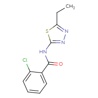 Chemical structure of 2-chloro-N-(5-ethyl-1,3,4-thiadiazol-2-yl)benzamide - CSSB00026264736