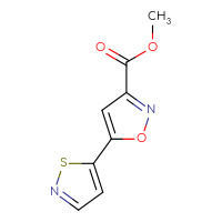 Chemical structure of methyl 5-(1,2-thiazol-5-yl)-1,2-oxazole-3-carboxylate - CSSB00030740586