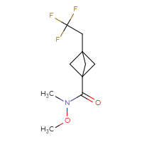 Chemical structure of N-methoxy-N-methyl-3-(2,2,2-trifluoroethyl)bicyclo[1.1.1]pentane-1-carboxamide - CSSB04783552473