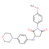 Chemical structure of 1-(4-methoxyphenyl)-3-{[4-(morpholin-4-yl)phenyl]amino}pyrrolidine-2,5-dione - CSSB00132943086