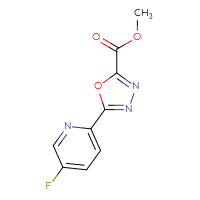 Chemical structure of methyl 5-(5-fluoropyridin-2-yl)-1,3,4-oxadiazole-2-carboxylate - CSSB00013381456